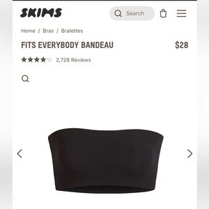 Black Skims Fits Everybody Bandeau